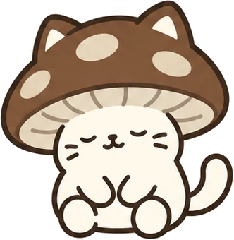 すわっているしいたけねこ